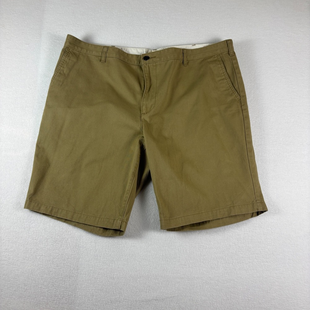 Dockers Mens Waterless Chino Shorts Khaki Tan Flat Front 42 35412-0006